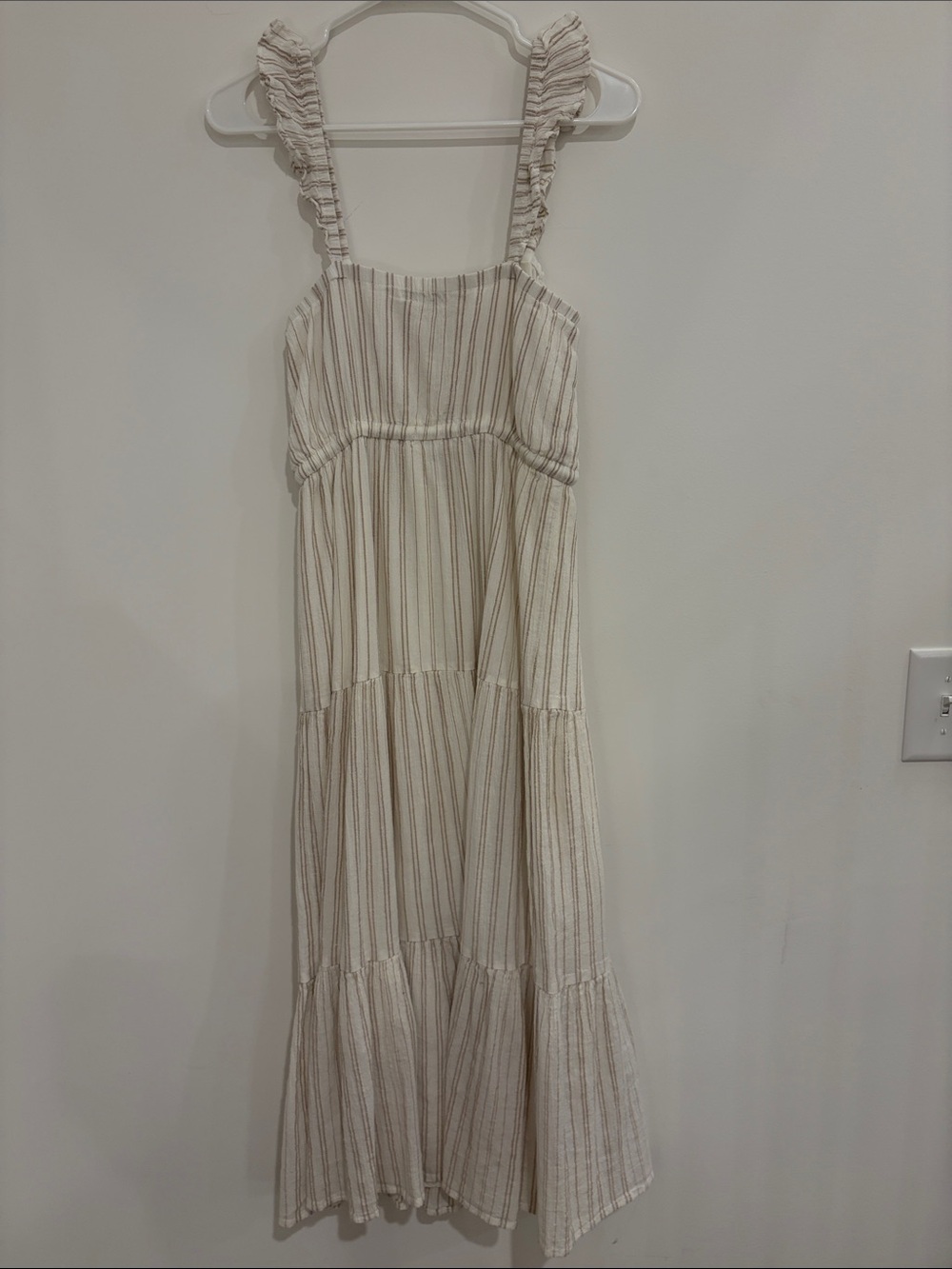 Z SUPPLY Striped Cream Maxi Sundress with Ruffle Straps - Picture 2 of 3